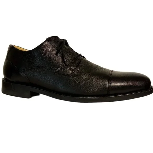 Belvedere Shoes Men 10.5 Oxford Cap Toe Duke Leather Black Classic Comfort Dress Belvedere Duke Leather Lace-up Cap Toe Oxfords, Black  main image 3